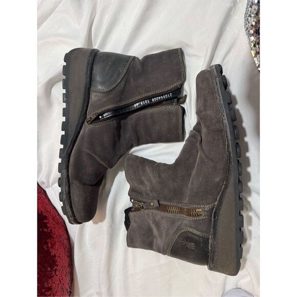Fly london MON944FLY Desert Boot grey suede size 41 women's 10.5 - Picture 9 of 9